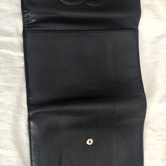 Authentic Chanel Black Lambskin Wallet On Silver Chain Vintage - Picture 7 of 10